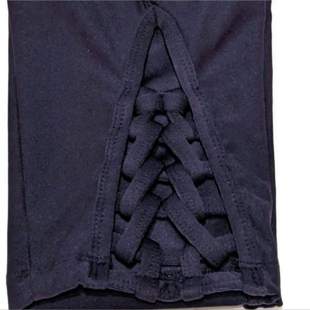 VOGO Purple Athletic Leggings Ankle Braid Detail Cropped Activewear Gym Yoga M - Picture 4 of 10